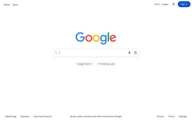 How google.com looks right now